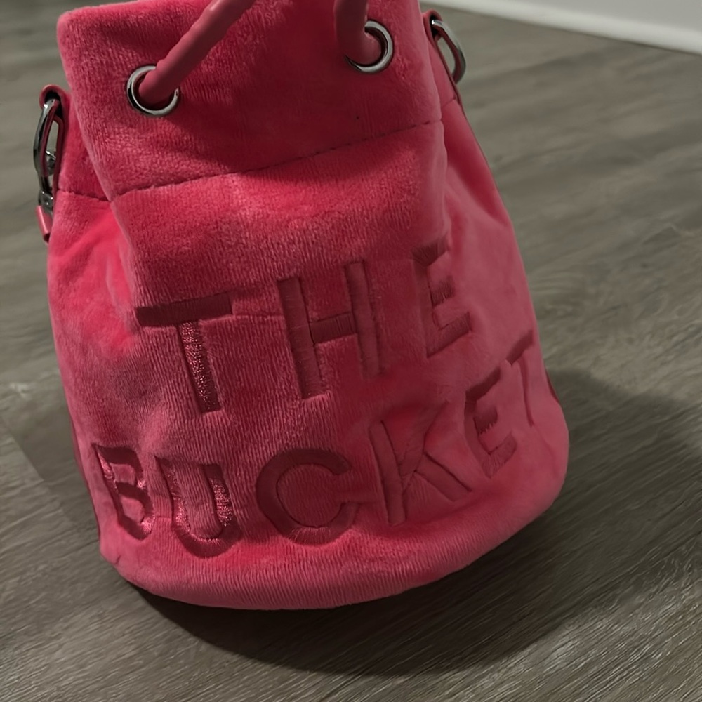 Pink bucket bag